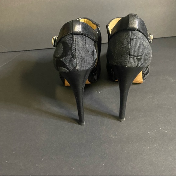 Coach Black Patterned Heeled Boots - Picture 4 of 8